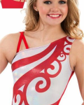 Candy Cane Ribbon Gymnastics Leotard